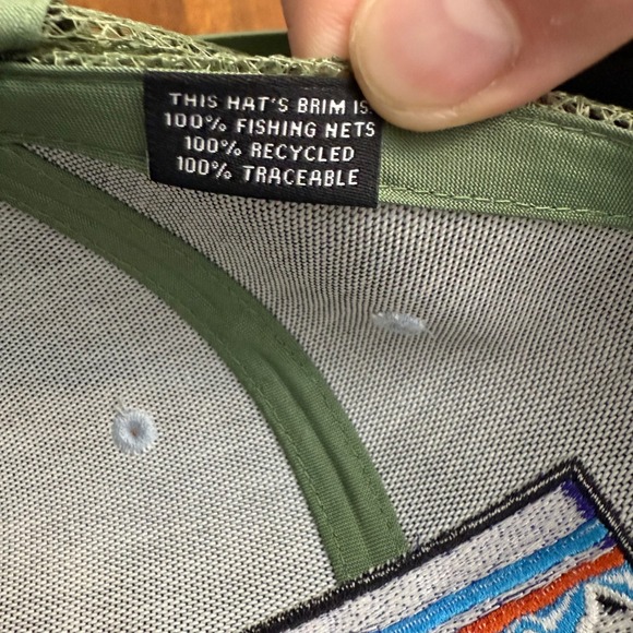 Patagonia Trucker Hat Mesh Cap Green Tan Logo Mountains Outdoor‎ Snap Back - Picture 8 of 8